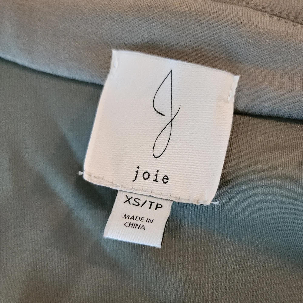 Joie Stretch Utility Shacket Button Down Olive Green Oversized Fit Size XS - Picture 3 of 16